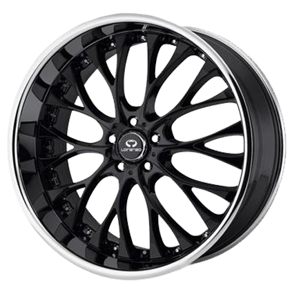 Black Crome Wheels on Lorenzo Wheels Wl27 Gloss Black With Chrome Lip   4wheelonline Com