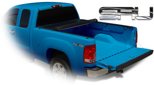 Blue chevy with roll up cover