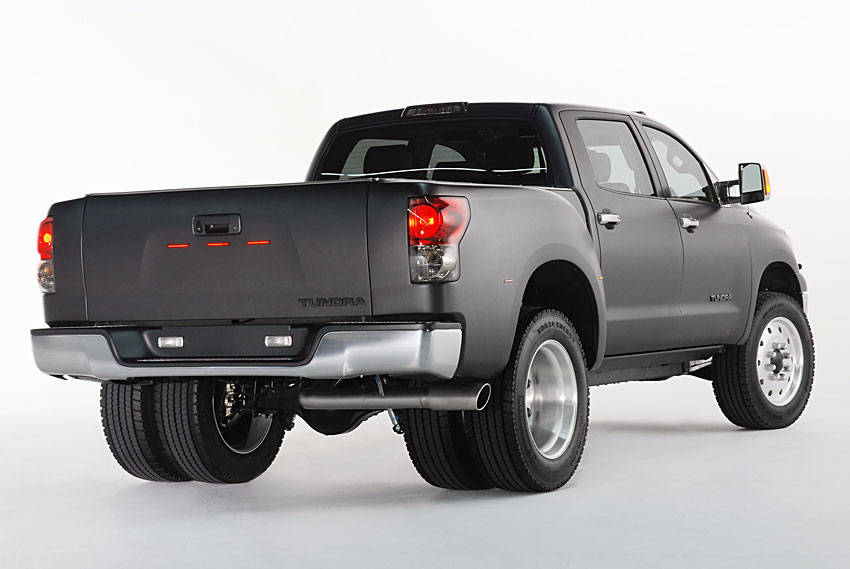 Toyota Dually truck matte silver rear end picture