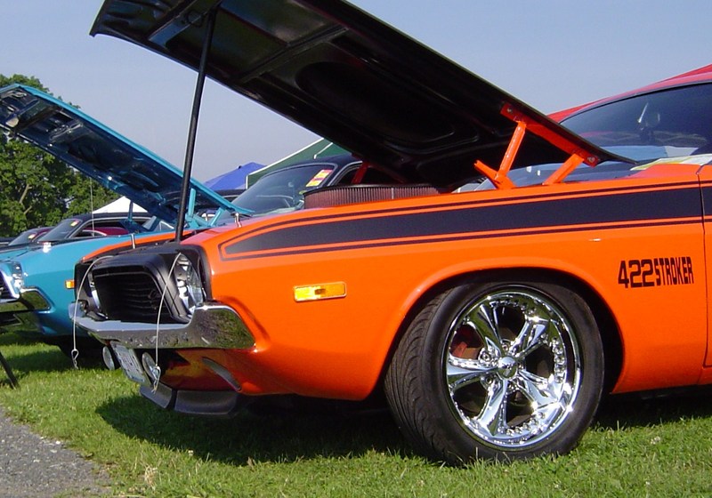 All orange muscle car