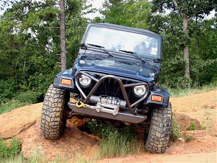 Jeep Wrangler in the forrest