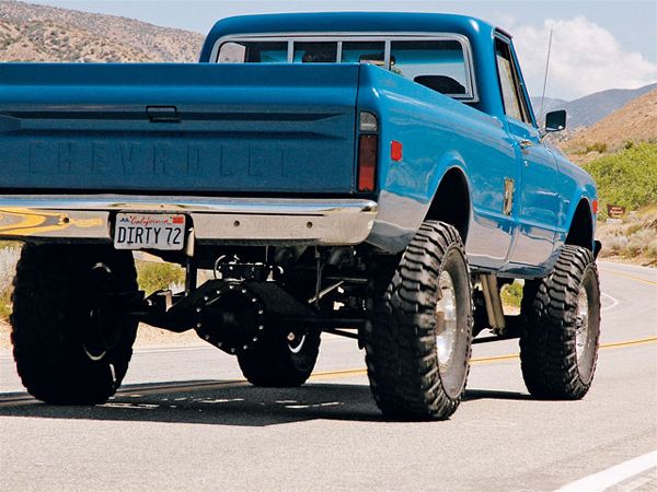 classic chevy with super swamper tire