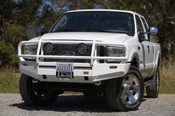 White Ford F-250 with a bullbar
