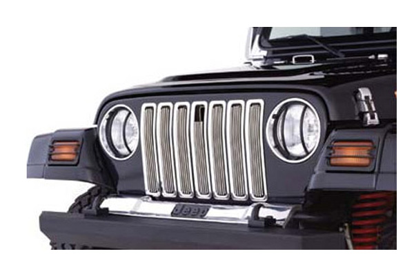 Smittybilt Billet Grille With Chrome Insert Trim 97-06 Jeep Wrangler Tj 