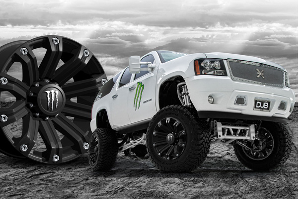 Monster Wheel with a white truck
