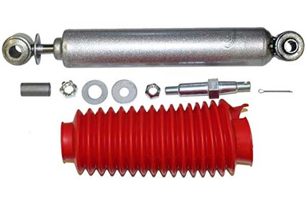 Rancho RS5000 Front Steering Stabilizer Damper For Jeep Grand Cherokee 1994-2004 – Red/White, Twin Tube Gas