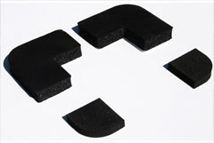 Extra thick foam rubber corners