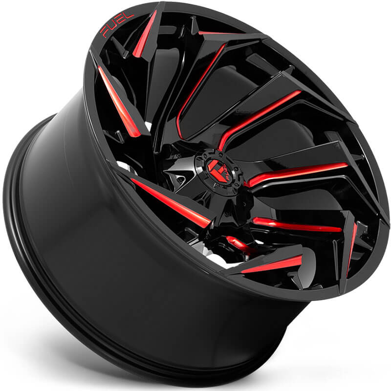 Fuel D755 Reaction Gloss Black Milled w/ Red Tint Wheels | 4WheelOnline.com