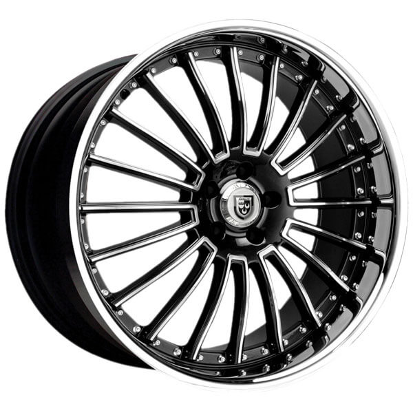 Lexani LSS-11 Gloss Black and Machined w/ Chrome Stainless Lip Wheels |  4WheelOnline.com