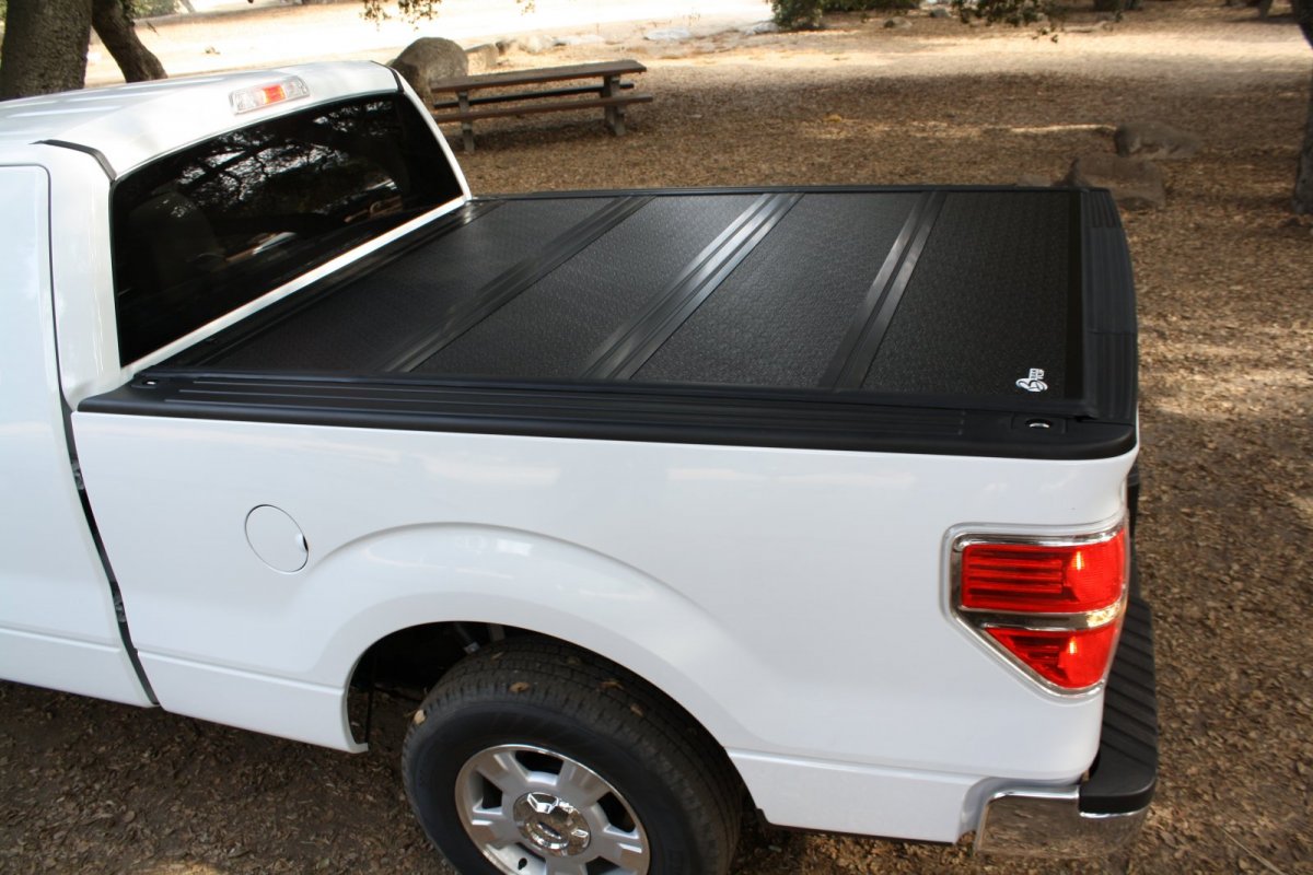 White truck with a tonneau