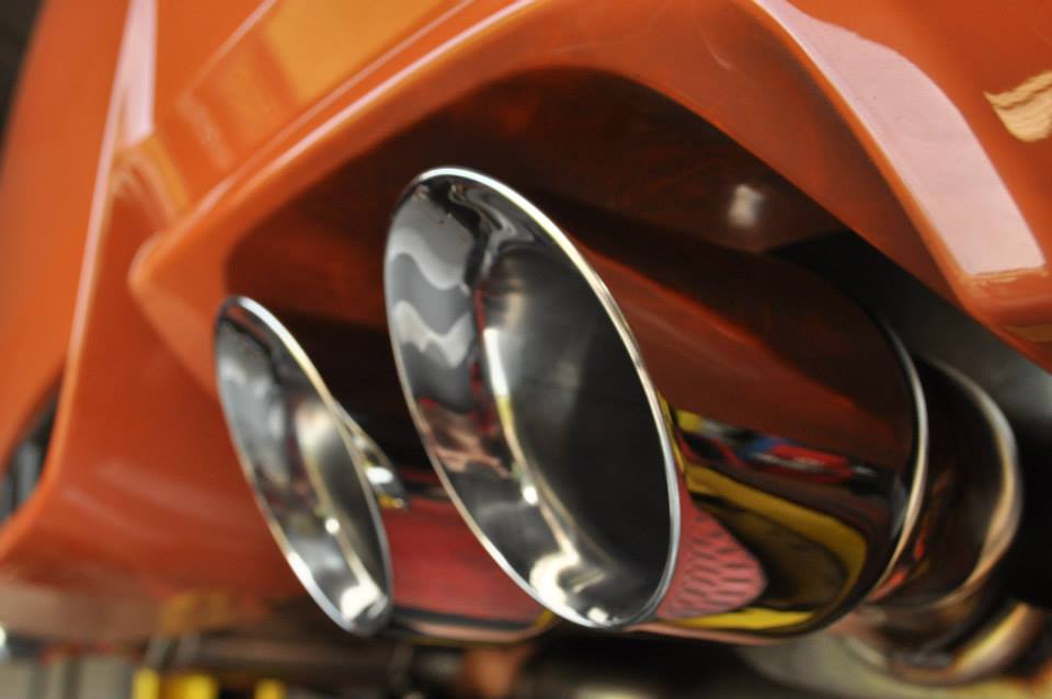 Real up close picture of car exhaust