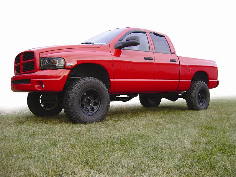 Red Dodge Ram lifted