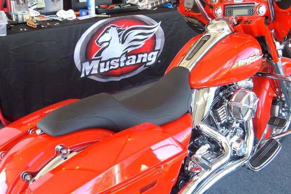 Mustang seat on a harley