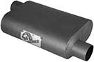 49M00003 Scorpion Muffler, 2.5" Inlet(Center)/Outlet (Center), 13" Length (Black Aluminized)