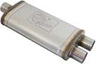 49M00009 Mach Force XP Muffler, 2.5" Inlet(Center)/Outlet (Dual), 18" Length (Stainless)