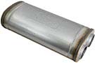 49M00033 Mach Force XP Muffler, 2.5" Inlet(Offset)/Outlet (Dual), 18" Length (Stainless)