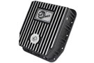 aFe Pro Series Transmission Pan in black finish with machined fins 