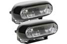 Hella Optilux 1200 Fog Lamps with clear lens in black metal housing