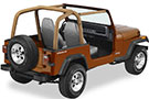 Tan Bestop Sport Bar Cover on a Jeep Wrangler YJ