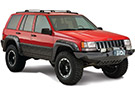 Cut-Out Fender Flares on a red Jeep Cherokee