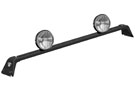 Black powder-coated CARR M-Profile Light Bar with 2 round lights mounted