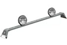 Gutterless CARR M-Profile Light Bar with 2 round lights mounted
