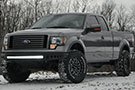 DV8 Baja-style Front Bumper with 40-inch Curved LED Installed on a Ford F-150