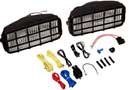 Delta 245H Series Xenon Fog Lights with wire harnesses, fuse and relay