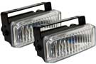 Delta 45H Series Xenon Fog Lights with blue bulb, clear lens and black housing