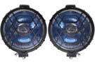 Pair of Delta T-Bracket 150 Xenon Driving Lights in black housing with stone guard