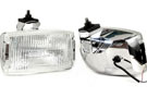 Pair of Delta 850H Series Xenon Fog Lights with clear lens in chrome housing