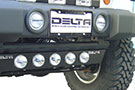 Delta Combo Ground Light Bar installed on a Jeep Wrangler