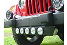 Delta Super Combo Bumper Mount LED/HID Ground Bar installed on a Jeep Wrangler