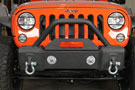 Fishbone Offroad Zinc D-Rings on a Jeep's front bumper