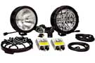 KC 8-inch HID driving lights in black stainless steel finish