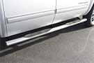 Lund Polished Oval Straight Tube Nerf Bar on a Truck