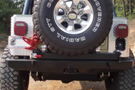 Black Powdercoated Rock Proof Rear Bumper with Tire Carrier