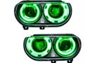 Oracle Pre-Assembled Chrome Headlights, Green Halo