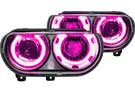 Oracle Pre-Assembled Chrome Headlights, Pink CCFL Halo