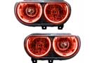 Oracle Pre-Assembled Chrome Headlights, Red Halo