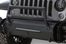 Angled view of a Jeep JK w/ installed Rampage TrailRam Bull Bar