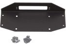 Black powder-coated TrailRam winch plate with mounting hardware