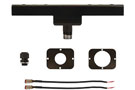 Stainless T-shaped pole mount and gaskets in black powder-coat finish with wire pigtails