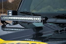 Jeep Wrangler sporting Rigid light hood mount with 20-inch LED light bar
