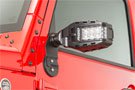 Rigid Industries Reflect Side Mirror on a red Jeep JK