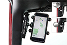 Smittybilt's front grab handle mounted with phone holder