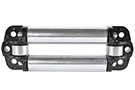Smittybilt fairlead 4-way rollers in a low-profile configuration