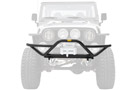 Textured Black SRC Front Grille Guard Bumper on a Jeep Wrangler