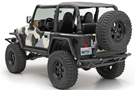 SRC Rear Bumper with tire carrier from Smittybilt mounted on a Jeep