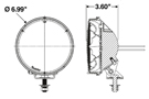 81 Series Round LED Work Light's Dimensions